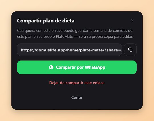 Share a diet plan from Diet plans: the person who opens the link picks who it's for and saves it — the full week of meals is added to their calendar in one step